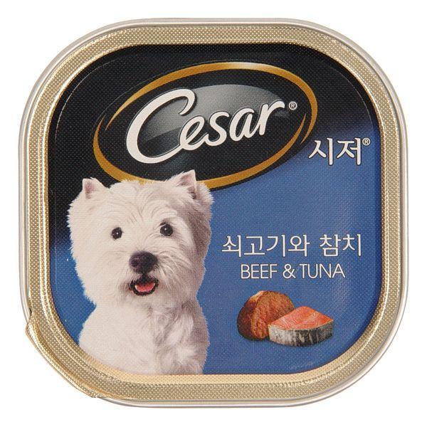 몽동닷컴 시저캔 (쇠고기와참치) 100g 애견간식 애견용품 애완용품 스낵 사사미 져키 비스켓