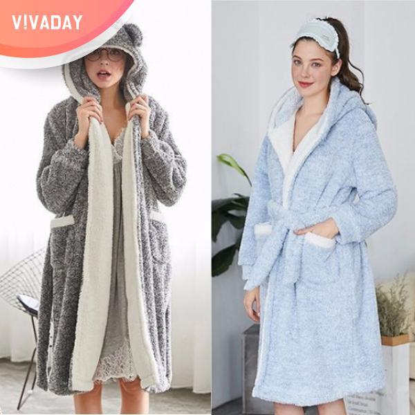VIVA-M70 겨울 후드 수면가운 잠옷 홈웨어 파자마 잠옷세트 란제리 실내복 이지웨어 가운