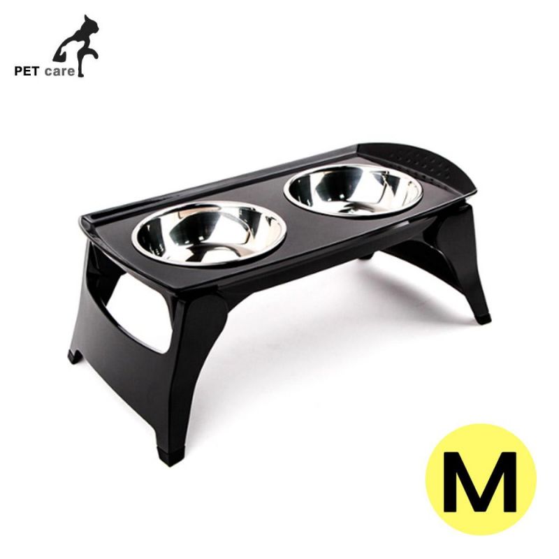 슈퍼 더블 폴더 보울 (M) (블랙) 강아지 급수기 급식기 개급식기 애견용품