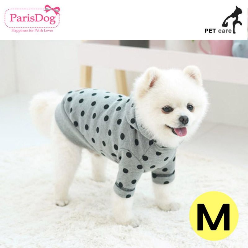 패리스독 도트 후드티셔츠 (그레이) (M) 강아지 티셔츠 T셔츠 애견용품 애완용품