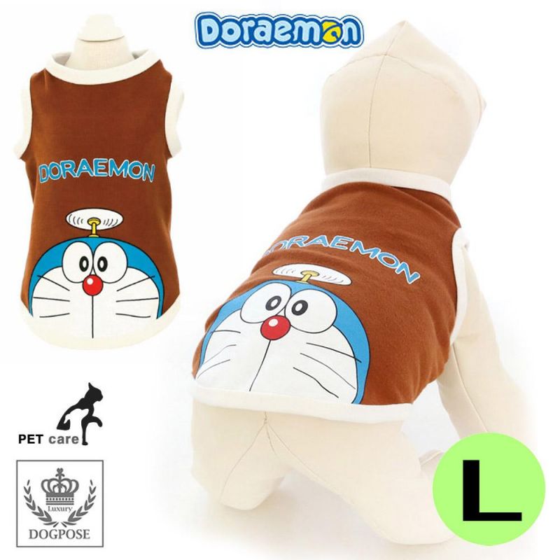 도그포즈 도라에몽 민소매 티셔츠 (브라운) (L) 강아지 티셔츠 T셔츠 애견용품 애완용품
