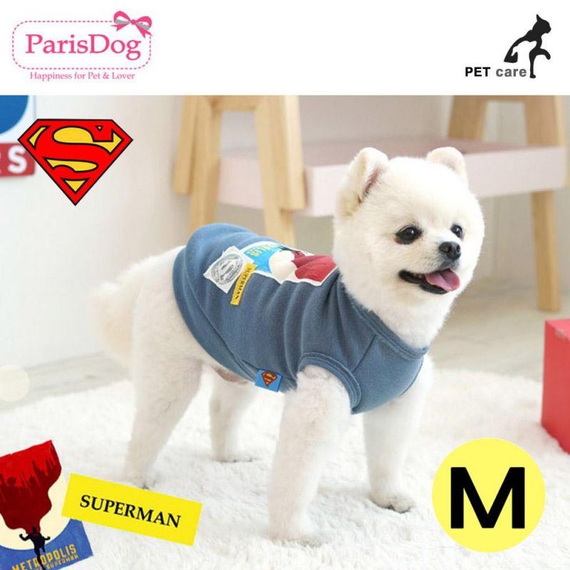 패리스독 슈퍼맨 A디자인 티셔츠 (M) 강아지 티셔츠 T셔츠 애견용품 애완용품