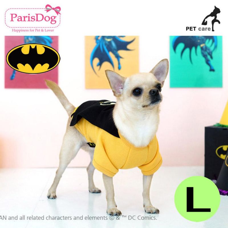 패리스독 배트맨 왐 케이프 티셔츠 (블랙) (망토) (L) 강아지 티셔츠 T셔츠 애견용품 애완용품