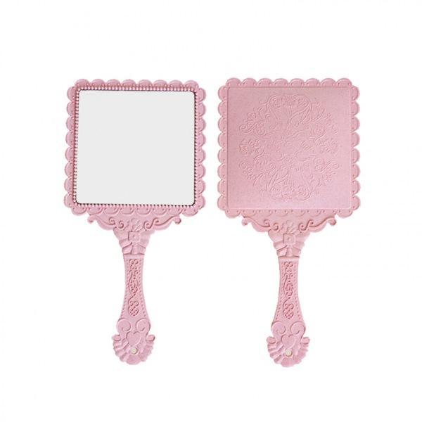 엔틱네모 손거울-핑크 손거울 미니거울 휴대용거울 빗거울세트 거울빗