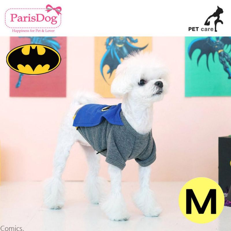 패리스독 배트맨 왐 케이프 티셔츠 (블루) (망토) (M) 강아지 티셔츠 T셔츠 애견용품 애완용품