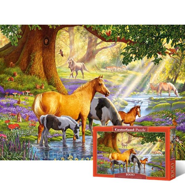 1000조각 직소퍼즐 - 낙원의 숲에 여유로운 말가족 (유액없음)(캐스토랜드) 직소퍼즐 퍼즐 퍼즐직소 일러스트퍼즐 취미퍼즐