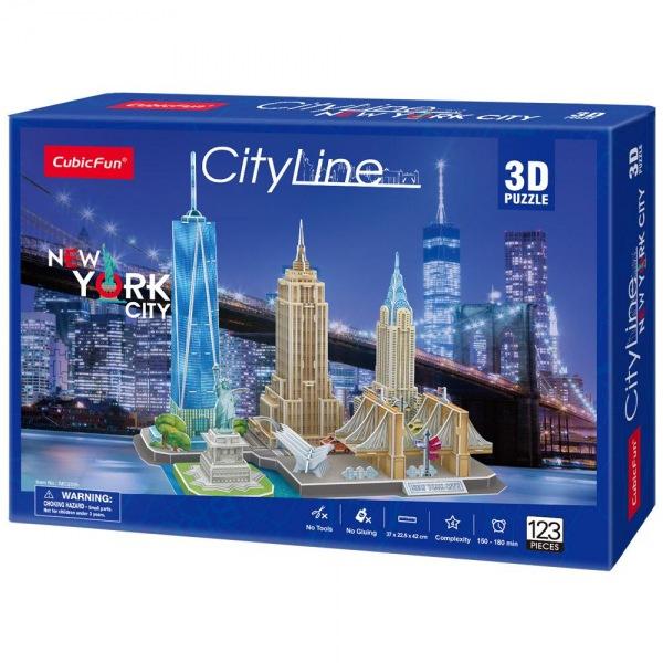 (3D퍼즐마을)(큐빅펀)(MC255h) 시티라인-뉴욕 큐빅펀 입체퍼즐 마스코트 3D퍼즐 뜯어만들기 조립퍼즐 우드락퍼즐 유명건축물 유럽