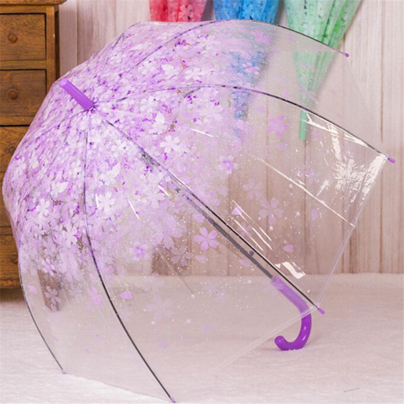 고급 퍼플 투명 패션 장우산 튼튼한 예쁜 자동 우산 비닐우산 투명우산 장우산 튼튼한우산 우산