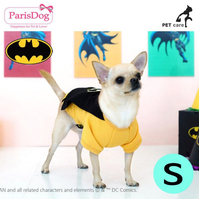 패리스독 배트맨 왐 케이프 티셔츠 (블랙) (망토) (S) 강아지 티셔츠 T셔츠 애견용품 애완용품