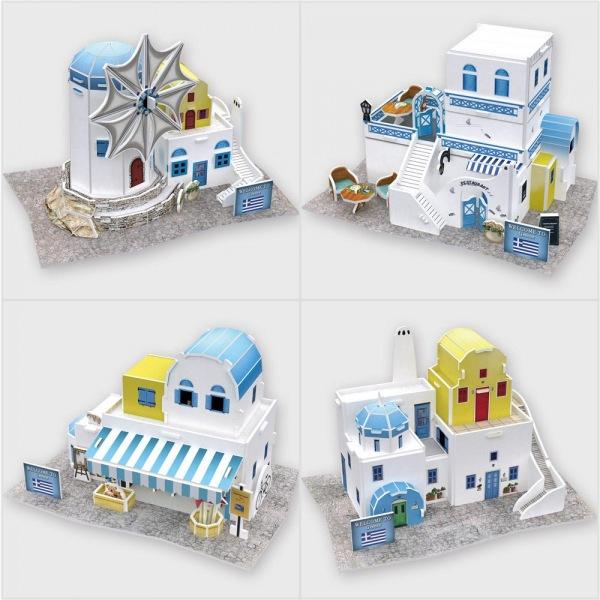 (3D입체퍼즐)(큐빅펀)(W시리즈) 월드 스타일 시리즈 - 그리스편 입체퍼즐 건축모형 마스코트 3D퍼즐 뜯어만들기 조립퍼즐 우드락퍼즐 세계문화 유럽