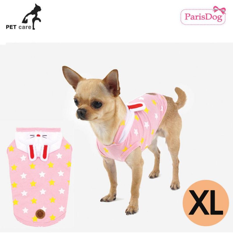 패리스독 토끼 후드티셔츠 (핑크) (XL) 강아지 티셔츠 T셔츠 애견용품 애완용품
