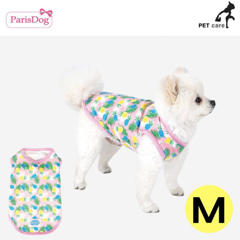 패리스독 파인애플 티셔츠 (핑크) (M) 강아지 티셔츠 T셔츠 애견용품 애완용품