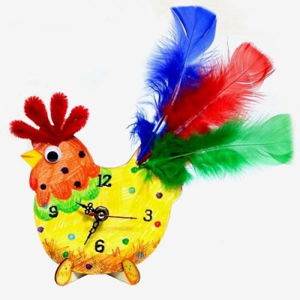 (만들기재료)꼬꼬닭 시계만들기 5개묶음 만들기재료 꼬꼬닭 닭띠 시계만들기 만들기세트 어린이집만들기 유치원만들기 만들기수업