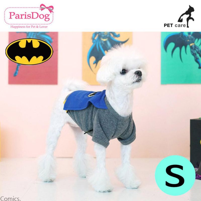 패리스독 배트맨 왐 케이프 티셔츠 (블루) (망토) (S) 강아지 티셔츠 T셔츠 애견용품 애완용품