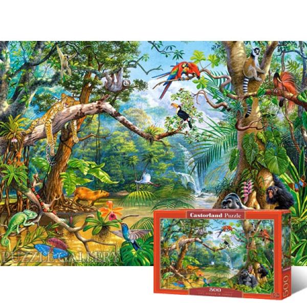500조각 직소퍼즐 - 정글의 다양한 동물들 (유액없음)(캐스토랜드)