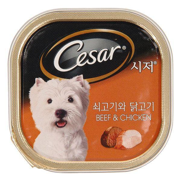 몽동닷컴 시저캔 (쇠고기와닭고기) 100g 애견간식 애견용품 애완용품 스낵 사사미 져키 비스켓
