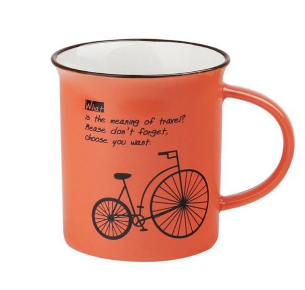 자전거머그11(오렌지) 머그컵 머그잔 도자기컵 물컵 유리머그컵