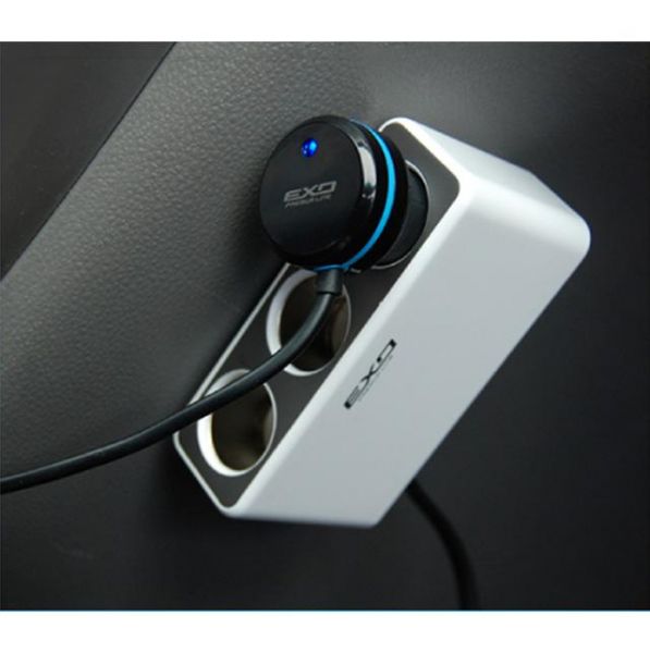 EXO 컴팩트 USB3구소켓 블랙 차량용충전기 핸드폰거치대 휴대폰거치대 차량실내용품 차량용품