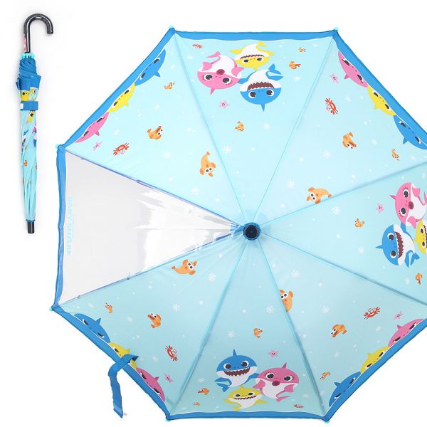 핑크퐁 블루보더 47 한폭 POE우산 우산 유아우산 아기우산 아동우산 어린이우산 초등학생우산 캐릭터우산 캐릭터장우산 자동우산 3단자동우산