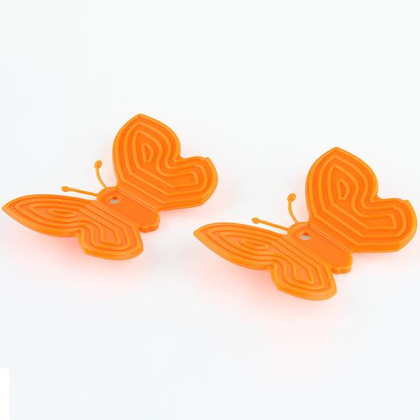 퀸센스 실리콘 나비모양 냄비손잡이(오렌지) 실리콘 냄비손잡이 냄비잡이 실리콘잡이 주방기타용품