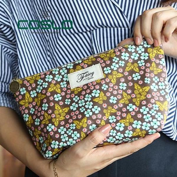 꽃나비 빅 스위트 예쁜 천 꽃무늬 여자 여행용 파우치 파우치 가방 작은가방 파우치가방 페브릭파우치