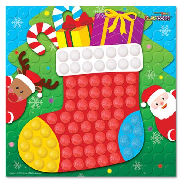 (만들기재료)플레이콘 모자이크(산타양말) 8인용 플레이콘 산타 크리스마스 겨울 트리장식 만들기 돌봄교실 방과후수업