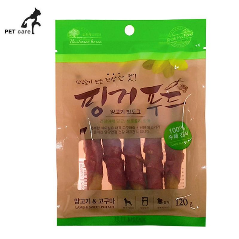 핑거푸드 양고기 핫도그 양고기 고구마 120g 강아지 애완용품 애완간식 애견용품 애완