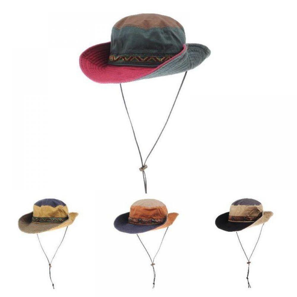 아즈텍 패턴 밴드 사파리 모자