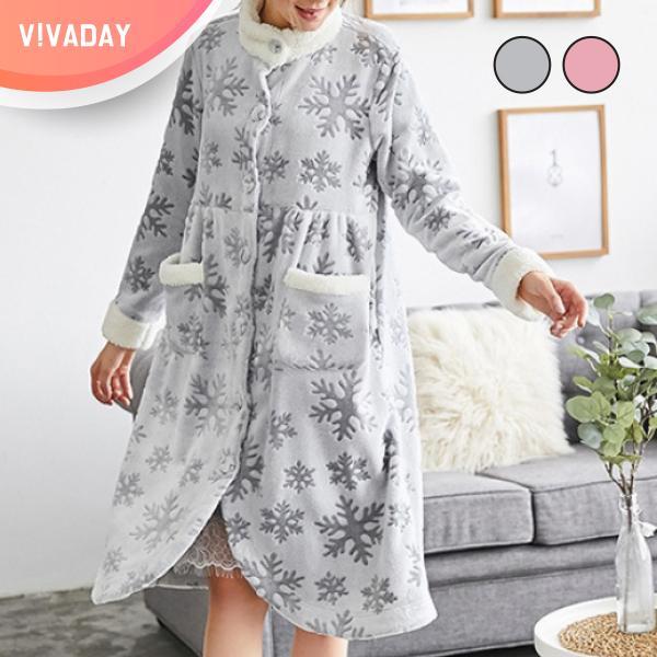 VIVA-M96 눈꽃 원피스홈웨어 잠옷 홈웨어 파자마 잠옷세트 란제리 실내복 이지웨어 가운