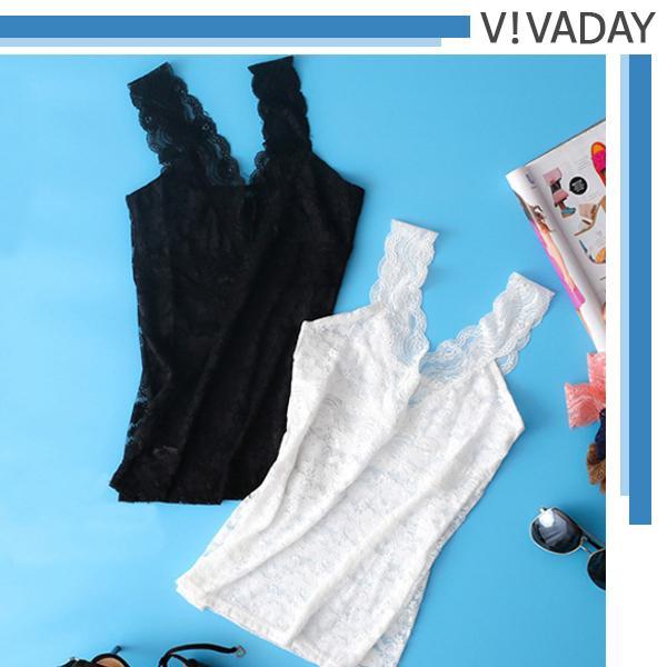 VIVA-C10 브이넥 레이스나시 여성속옷 언더웨어 나시 끈나시 슬립