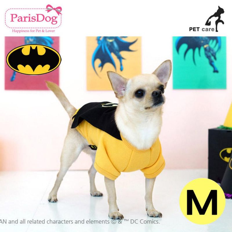 패리스독 배트맨 왐 케이프 티셔츠 (블랙) (망토) (M) 강아지 티셔츠 T셔츠 애견용품 애완용품