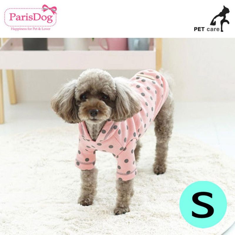 패리스독 도트 후드티셔츠 (핑크) (S) 강아지 티셔츠 T셔츠 애견용품 애완용품