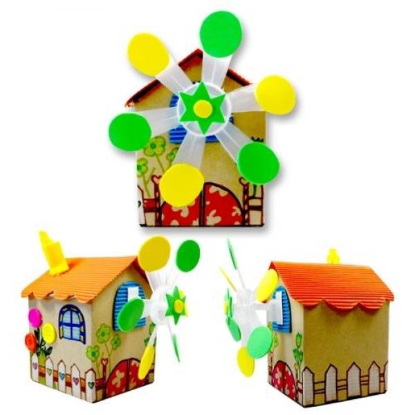 (만들기재료)풍차집 바람개비 만들기 5개묶음 만들기재료 바람개비 골판지 색칠 어린이집만들기 유치원만들기 만들기수업
