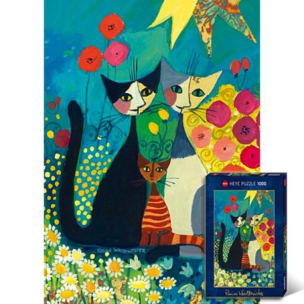 1000조각 직소퍼즐 - 꽃침대 위의 고양이가족 (유액없음)(헤야) 직소퍼즐 퍼즐 퍼즐직소 일러스트퍼즐 취미퍼즐