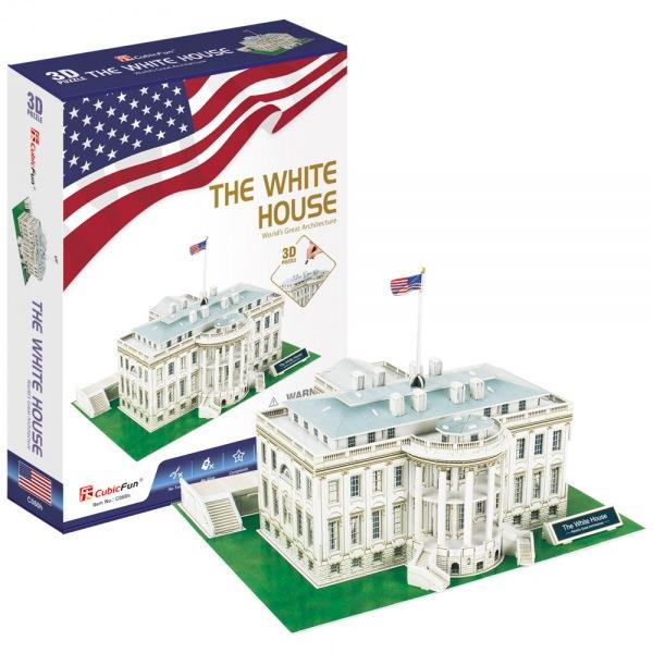 (3D입체퍼즐)(큐빅펀)(C060h) 백악관 미국 입체퍼즐 건축모형 마스코트 3D퍼즐 뜯어만들기 조립퍼즐 우드락퍼즐 세계유명건축물 북미