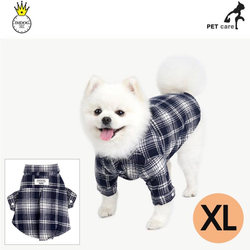 아이엠독 런던 체크 셔츠 (블랙) (XL) 강아지 티셔츠 T셔츠 애견용품 애완용품