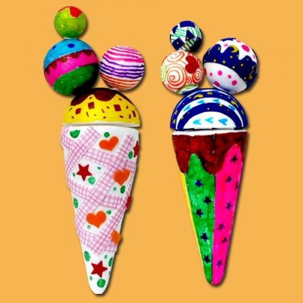 (만들기재료)우드락볼아이스크림만들기 5개묶음 만들기재료 아이스크림 여름 야외체험활동 아이스크림만들기 펠트 우드락 어린이집만들기 유치원만들기 만들기수업