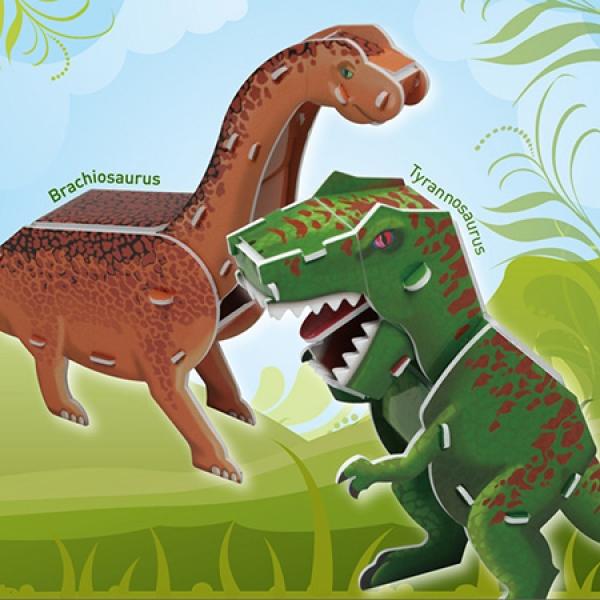 3D입체퍼즐 - 티라노사우루스와 브라키오사우루스 (공룡)(우드락모형) 우드락모형 우드락퍼즐 입체퍼즐 입체모형 3d입체퍼즐