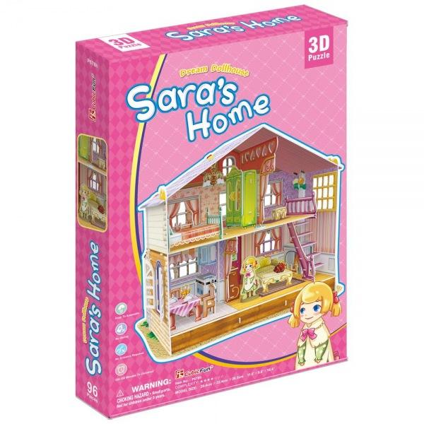 (3D입체퍼즐)(큐빅펀)(P678h) 사라의 집 입체퍼즐 인형의집 마스코트 3D퍼즐 뜯어만들기 조립퍼즐 우드락퍼즐 소꿉놀이