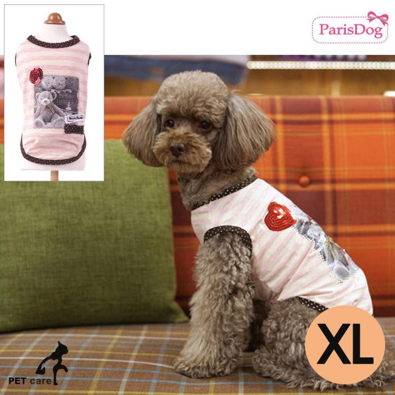 패리스독 테디베어 티셔츠 (핑크) (XL) 강아지 티셔츠 T셔츠 애견용품 애완용품