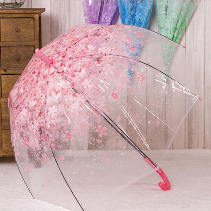 고급 핑크 투명 패션 장우산 튼튼한 예쁜 자동 우산 비닐우산 투명우산 장우산 튼튼한우산 우산