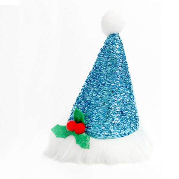 크리스마스 머리핀 블루컬러모자 머리핀 머리삔 루돌프 산타 파티용품 생일파티
