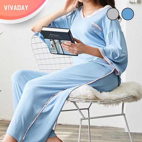 VIVA-M94 루즈핏 홈웨어세트 잠옷 홈웨어 파자마 잠옷세트 란제리 실내복 이지웨어 가운
