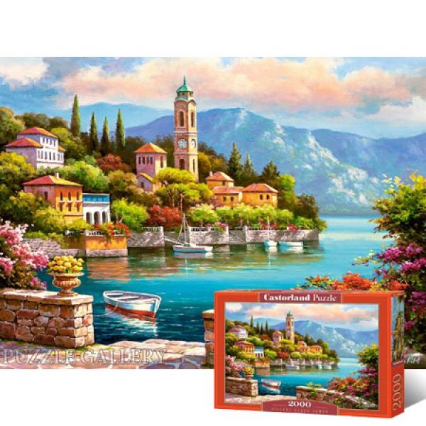 2000조각 직소퍼즐 - 오래된 시계탑이 있는 마을 풍경 (유액없음)(캐스토랜드) 직소퍼즐 퍼즐 퍼즐직소 일러스트퍼즐 취미퍼즐