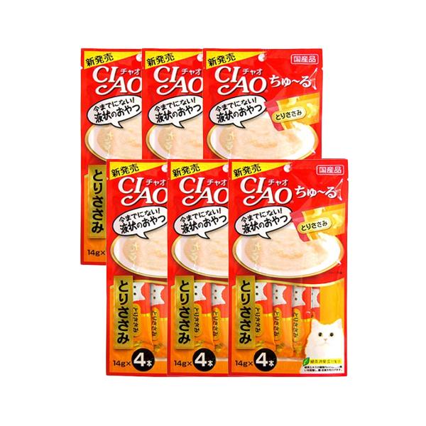 이나바 챠오 츄르 닭가슴살 56g 6개 고양이간식 애묘간식 고양이음식 고양이용품 챠오츄루 츄루 차오츄르 차오츄루
