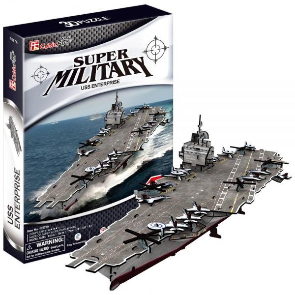 (3D입체퍼즐)(큐빅펀)(P677h) USS 엔터프라이즈호 미국 입체퍼즐 마스코트 3D퍼즐 뜯어만들기 조립퍼즐 우드락퍼즐 군사장비 구축함 북미
