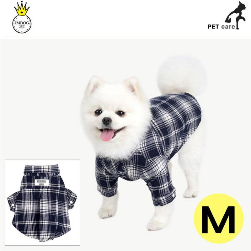 아이엠독 런던 체크 셔츠 (블랙) (M) 강아지 티셔츠 T셔츠 애견용품 애완용품