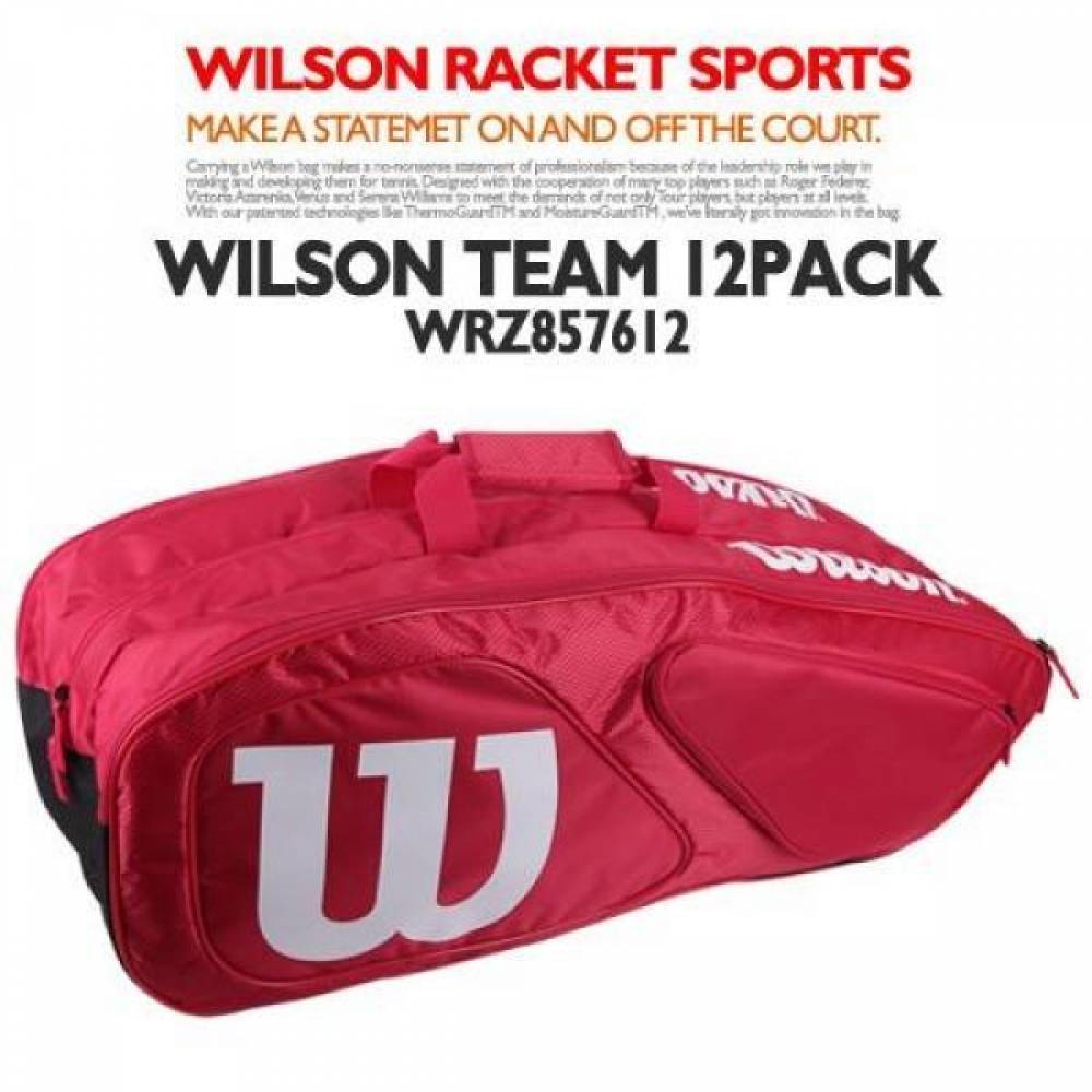 (윌슨) WRZ857612 팀2 12PK 가방 레드 라켓가방 테니스가방 배드민턴가방 라켓용품 스포츠가방