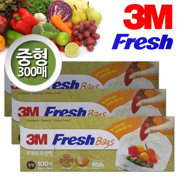 3M Fresh 엠보싱 위생백 중형 300매 철물 인테리어 보수용품 수리 부자재