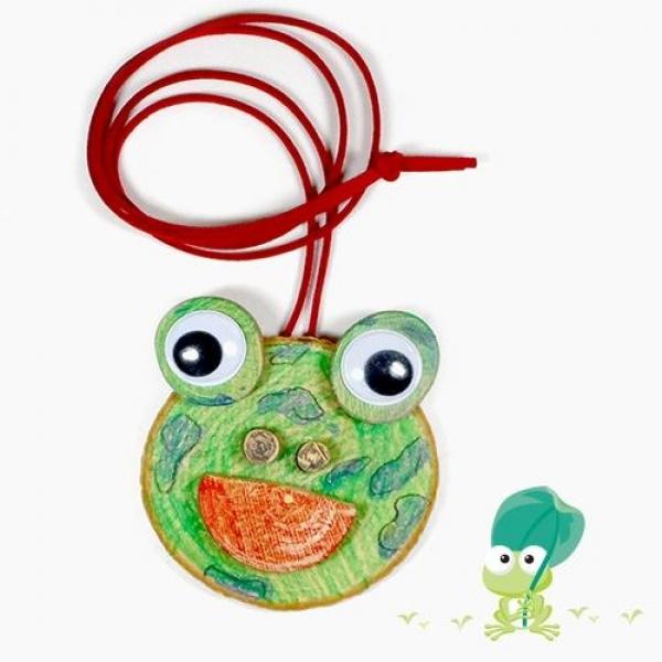 (만들기재료)개구리 목걸이 만들기 5개묶음 만들기재료 한지개구리목걸이만들기 동식물 어린이집만들기 유치원만들기 만들기수업